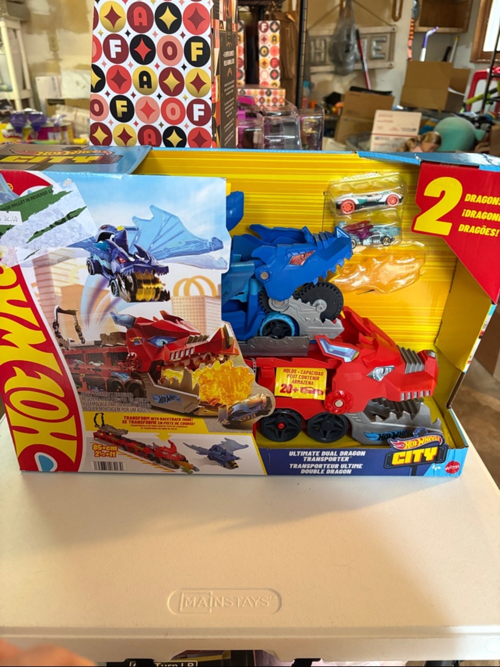 Nwt Ultimate Dual Dragon Transporter Toy - Red & Blue